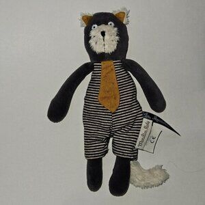 Les Moustaches Moulin Roty Kitty Cat Plush Lovey Small 8" Gray Stuffed Animal